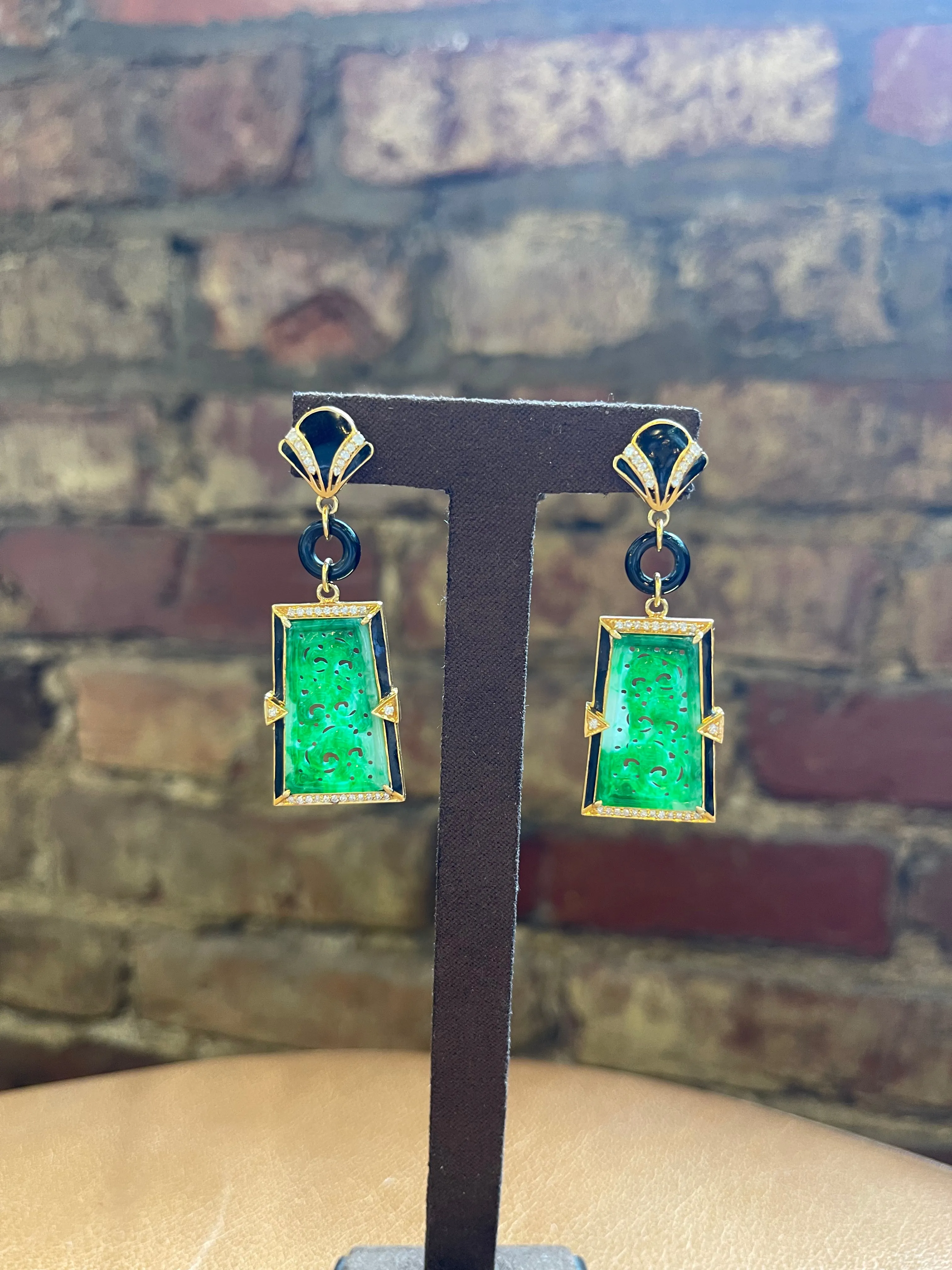 Jade & Onyx Earrings