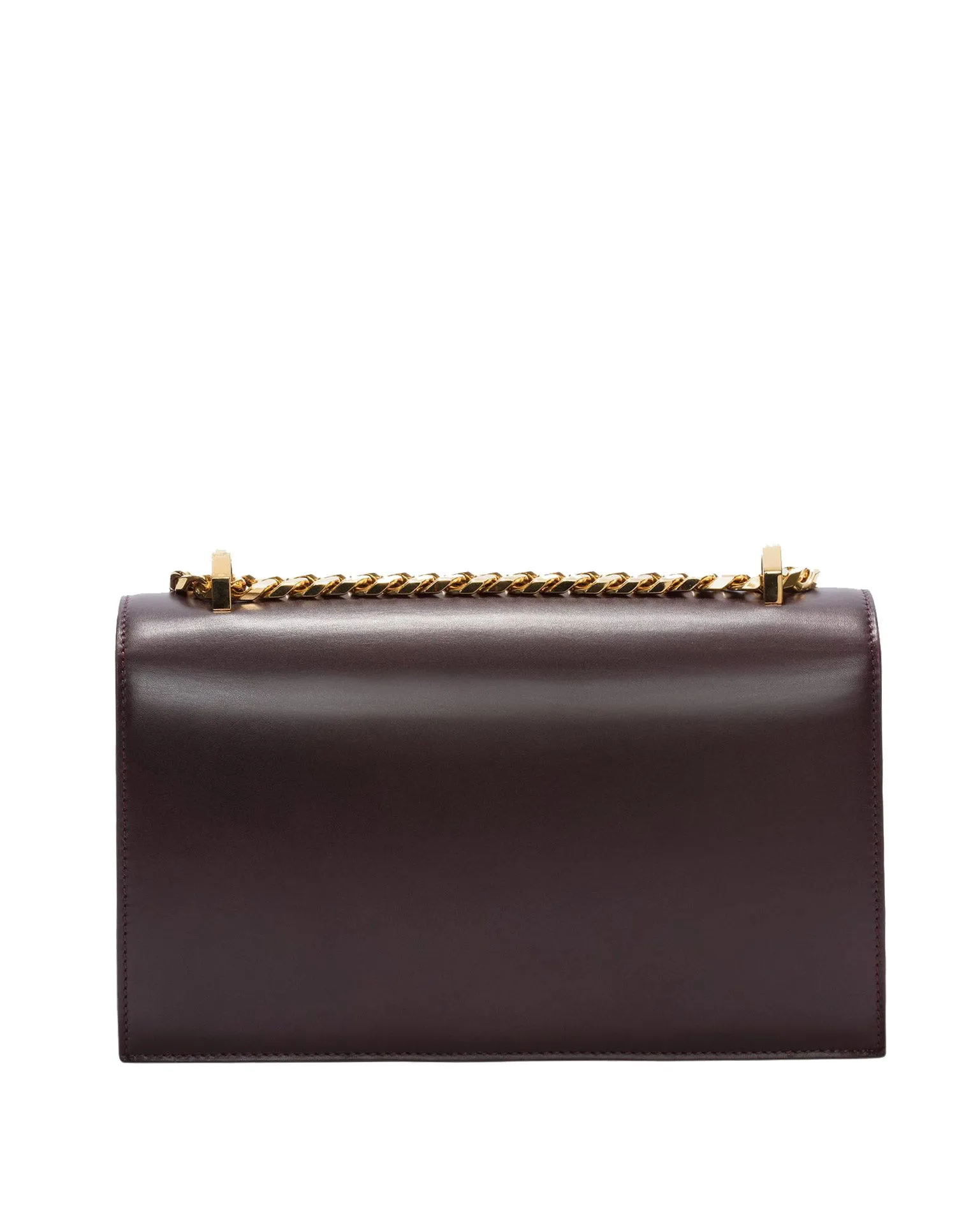 Jewelled Knuckle Satchel Smooth, Dark Purple/Gold