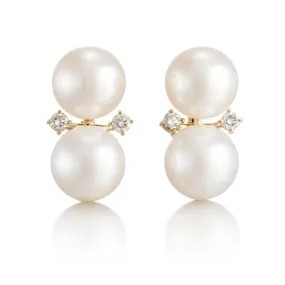 Les Deux Earrings in Pearls & Diamonds