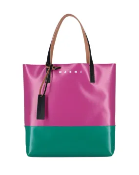 Marni Logo Printed Two-Tone Tote Bag