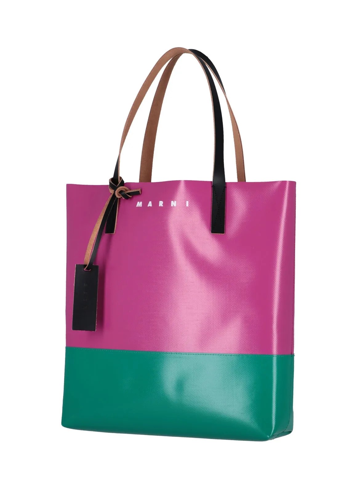 Marni Logo Printed Two-Tone Tote Bag