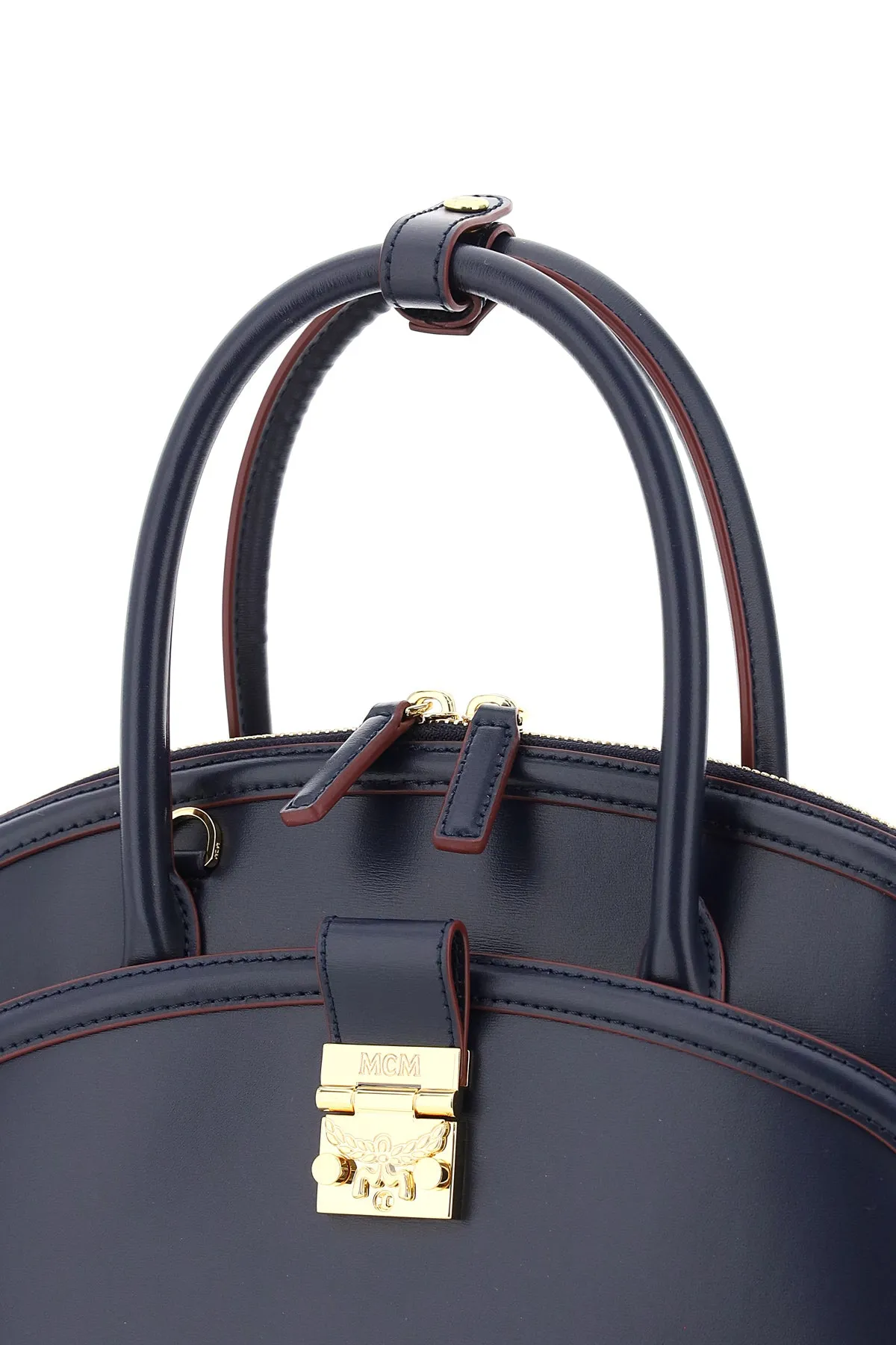 MCM Anna Logo Plaque Tote Bag