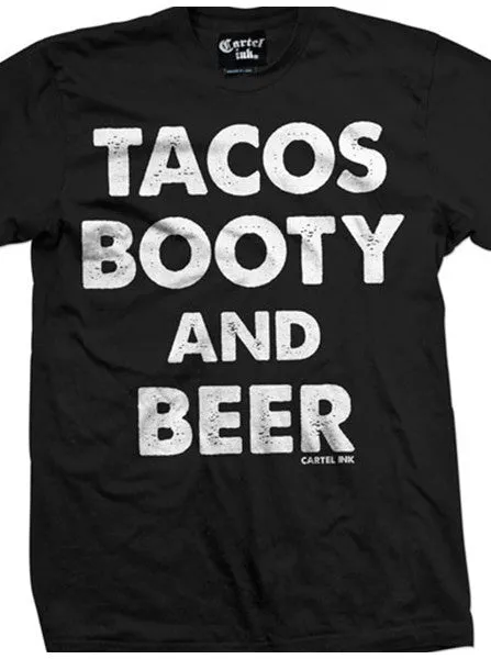 Men's Tacos Booty and Beer Tee