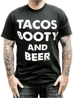 Men's Tacos Booty and Beer Tee