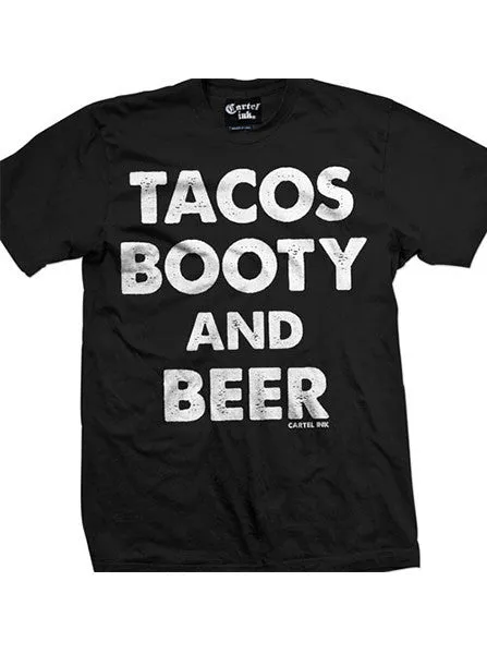 Men's Tacos Booty and Beer Tee