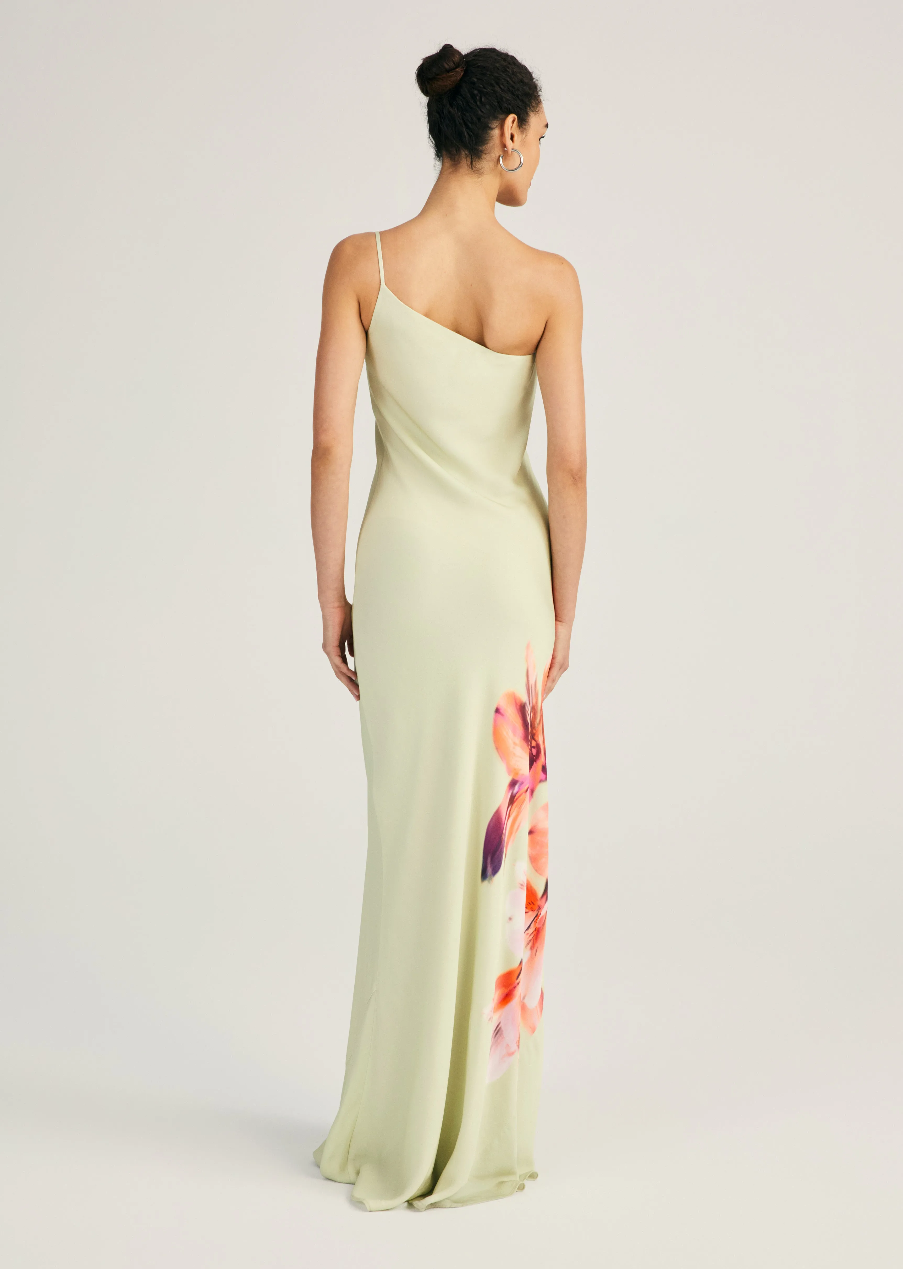 Milou One Shoulder Gown - Jadeite Multi