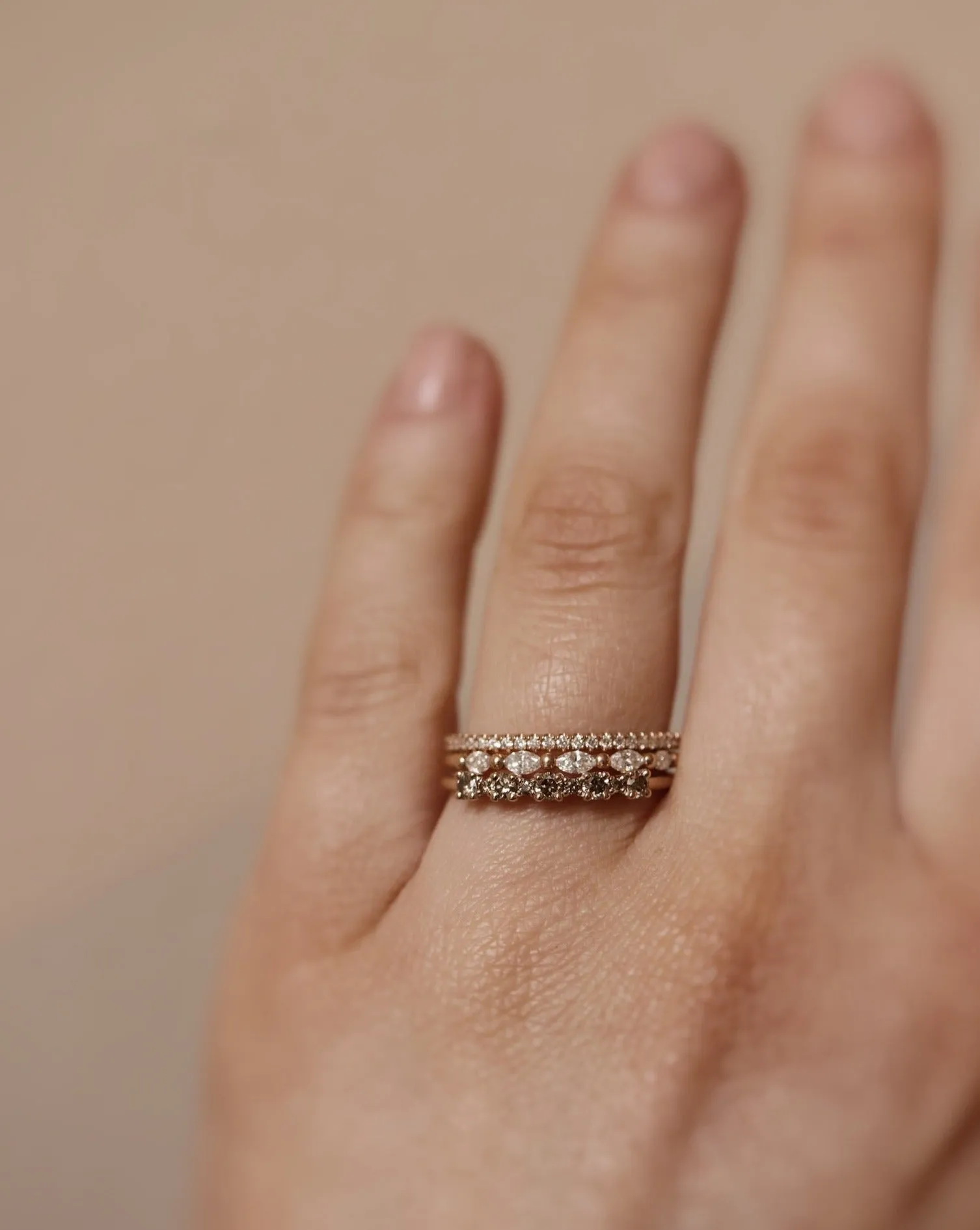 Mini Brigitte Ring with Champagne Diamonds