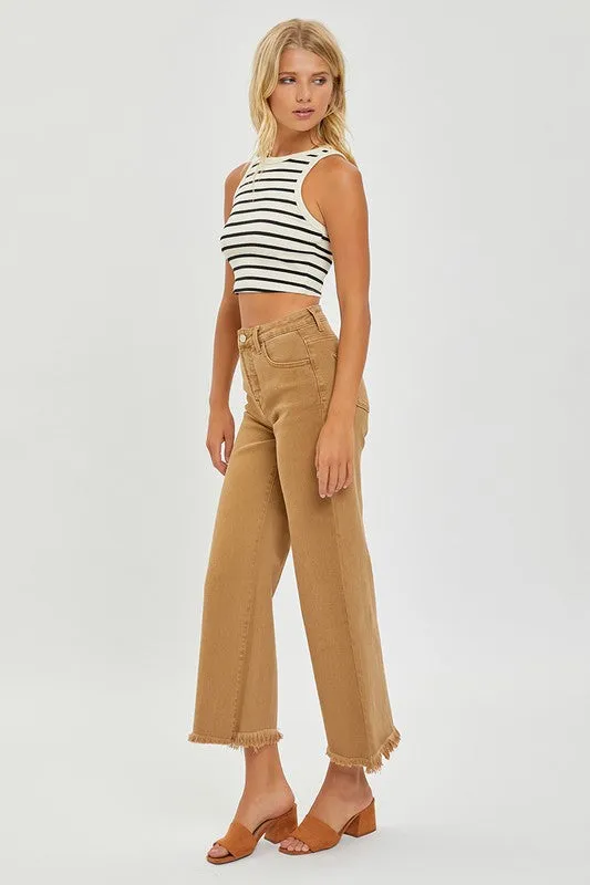 Mocha Crop Wide Leg(l23)