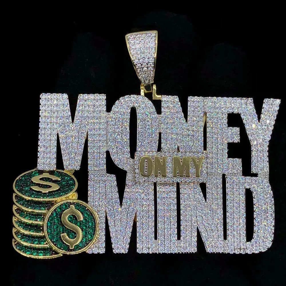 Money on My Mind $ VVS CZ Hip Hop Bling Bling Pendant