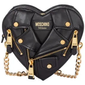 Moschino Small Heart Biker Bag