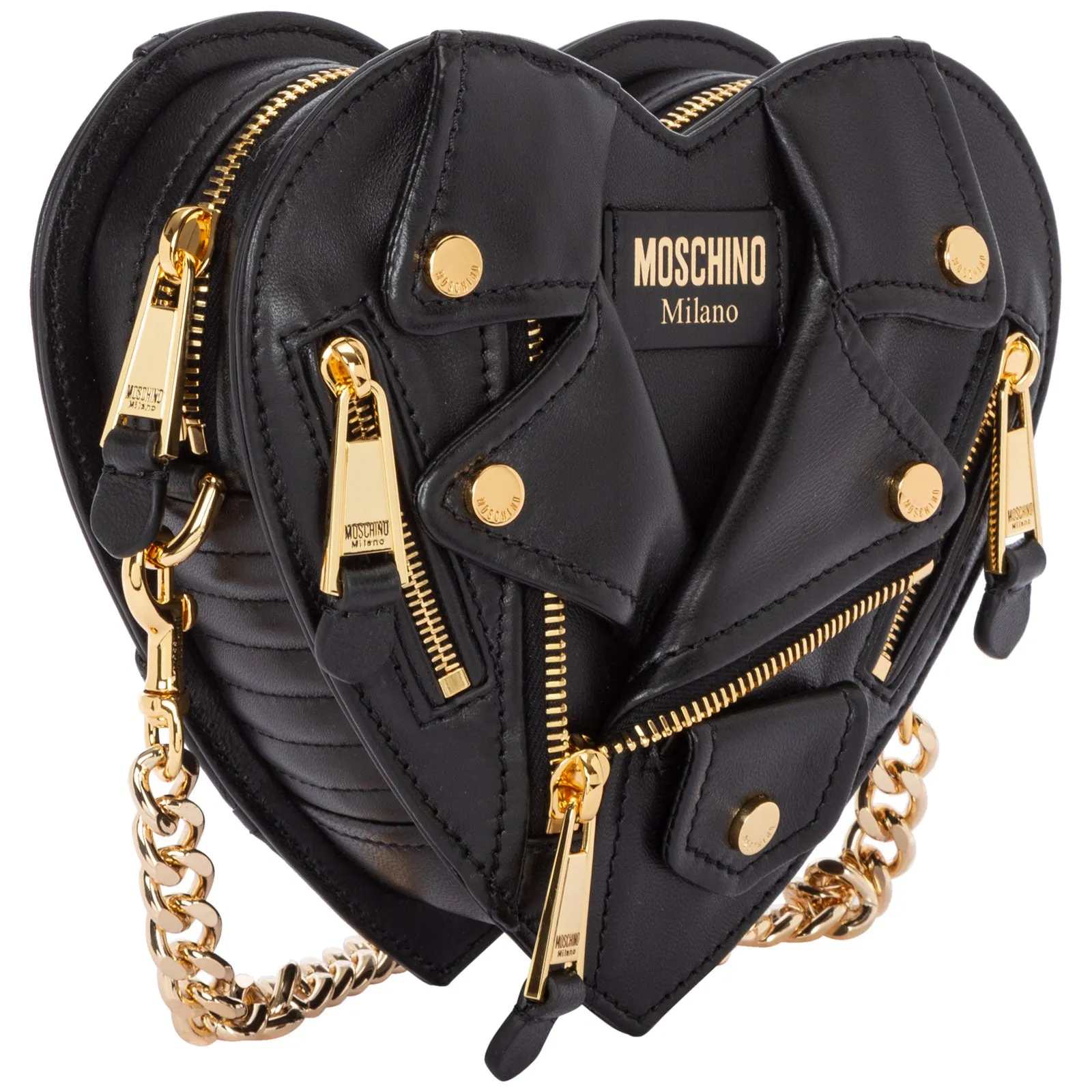 Moschino Small Heart Biker Bag