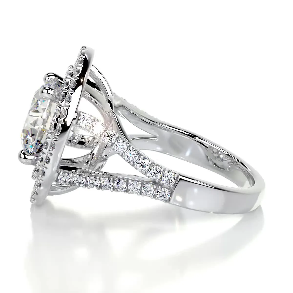 Naomi Moissanite & Diamonds Ring -Platinum