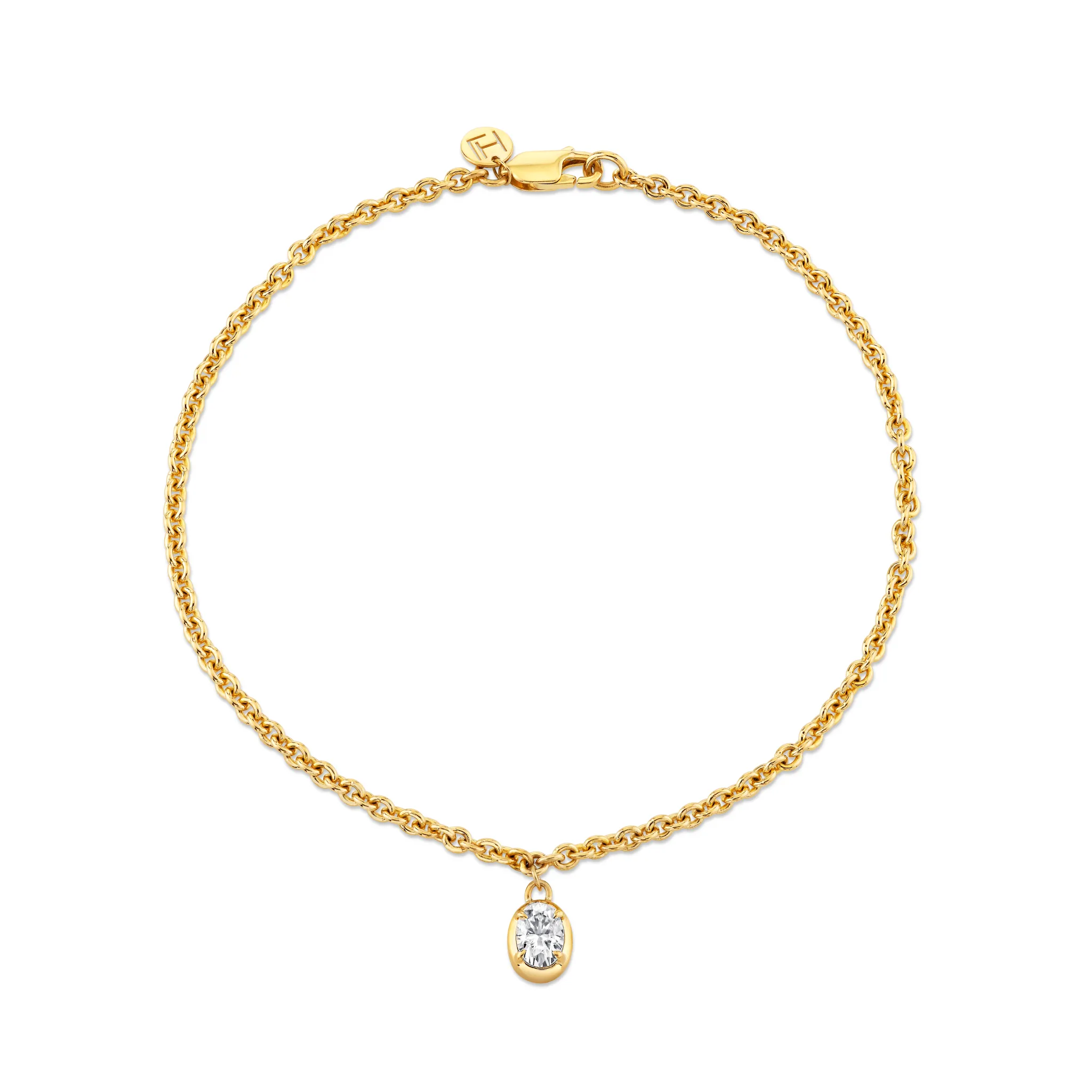 Oval Diamond Chain Anklet