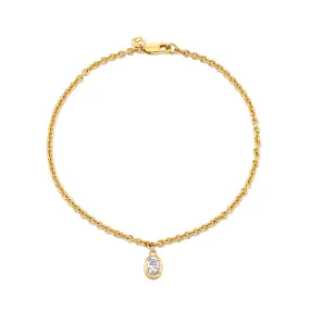 Oval Diamond Chain Anklet