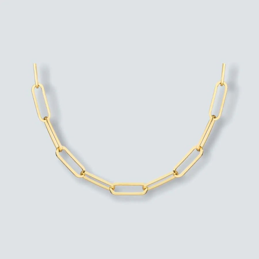 Paper clip 18k of gold plated chain