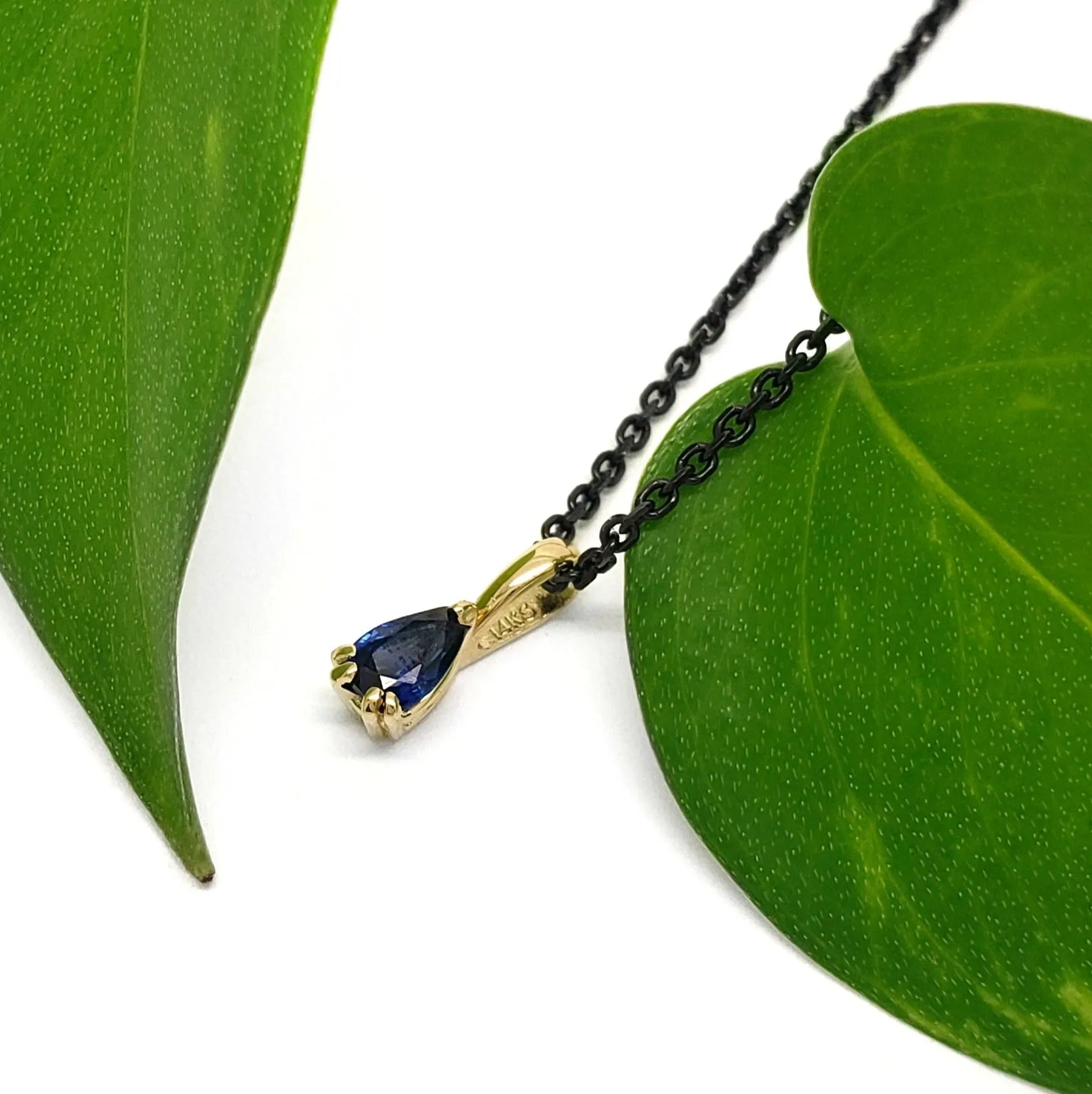 Pear Blue Sapphire Pendant