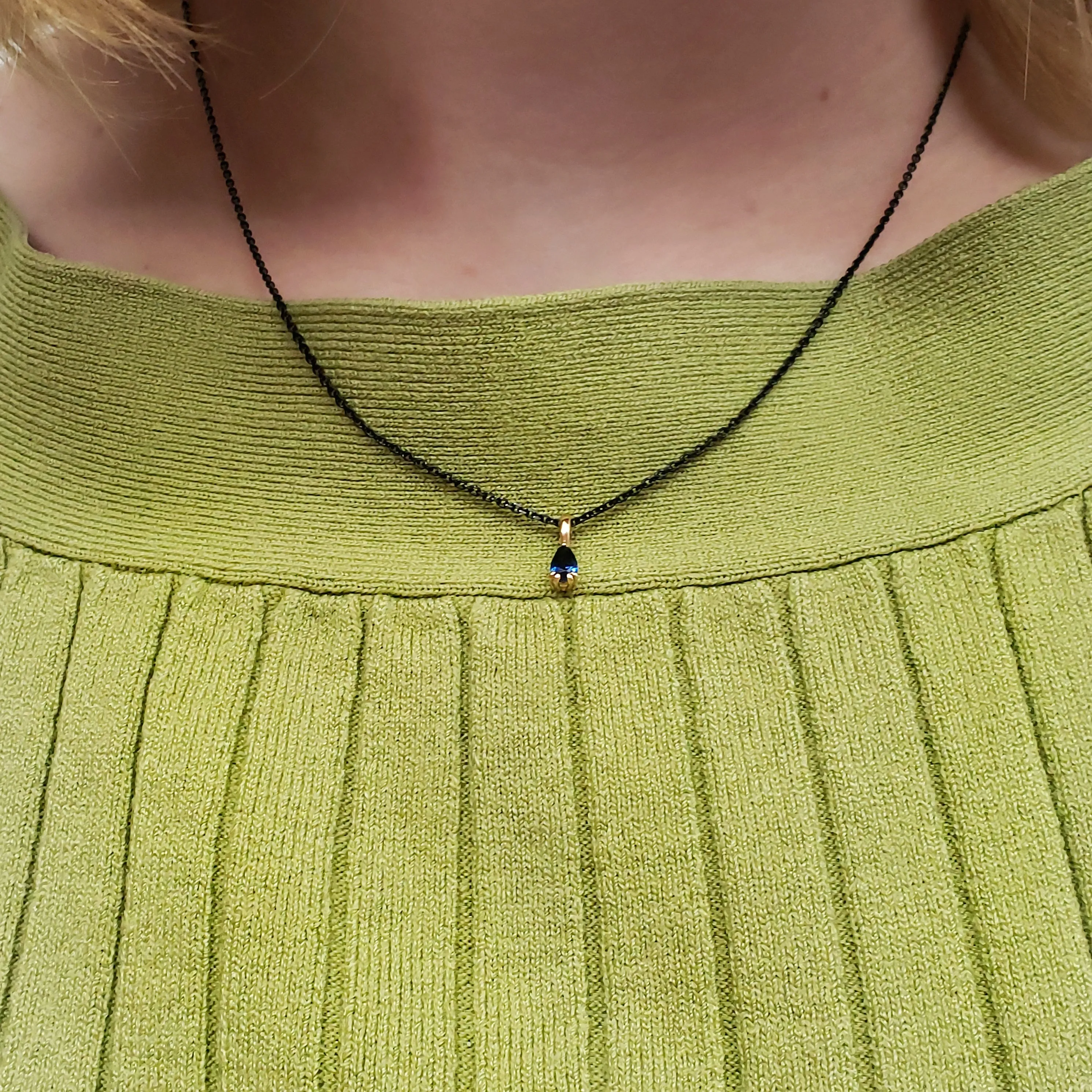 Pear Blue Sapphire Pendant