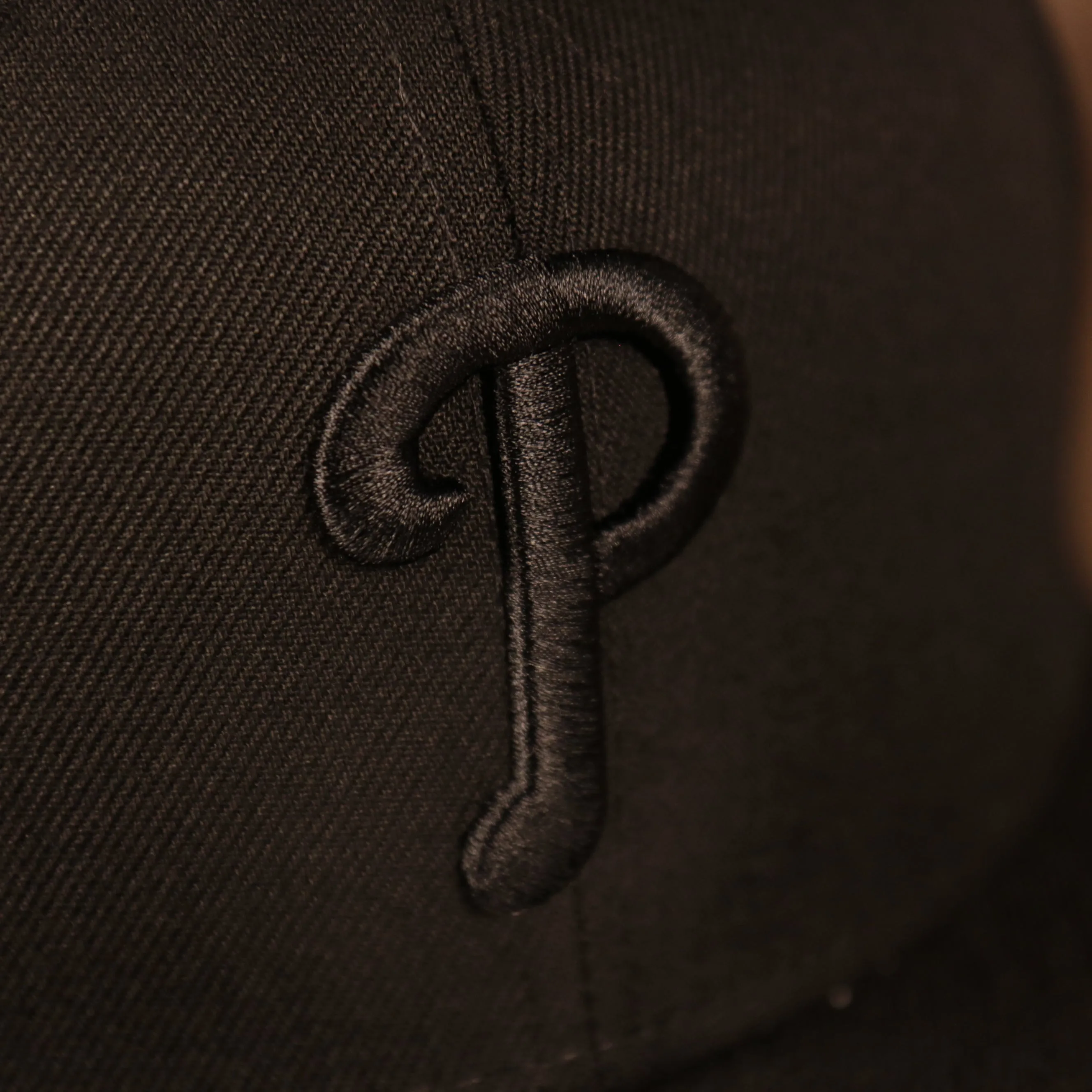 Philadelphia Phillies Black on Black Tonal Grey Bottom 9Fifty Snapback Hat