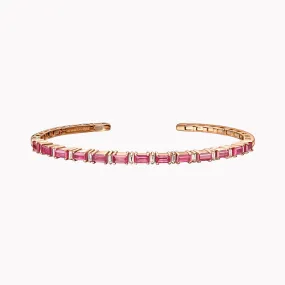 Pink Sapphire & Diamond Bangle