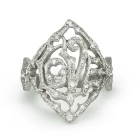 Platinum Love Ring with Diamonds