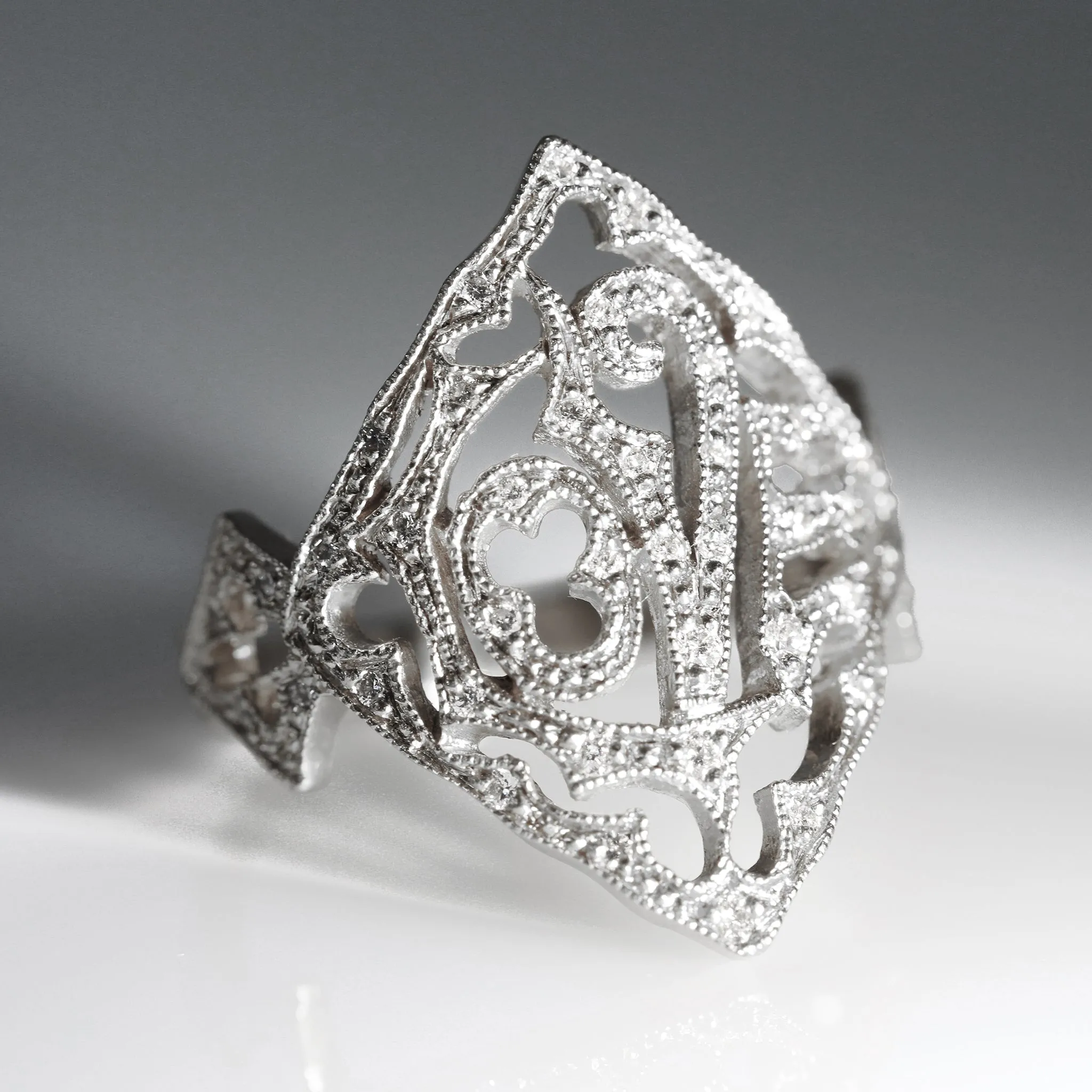 Platinum Love Ring with Diamonds