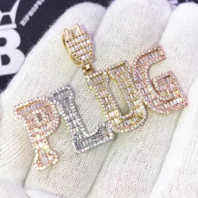 PLUG Baguette 3 Tone VVS CZ Iced Out Pendant