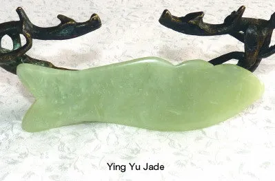 Professional Size Jade Gua Sha Tool Chinese Medicine Scraping  #4 Wavy Fish Water Element