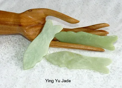 Professional Size Jade Gua Sha Tool Chinese Medicine Scraping  #4 Wavy Fish Water Element