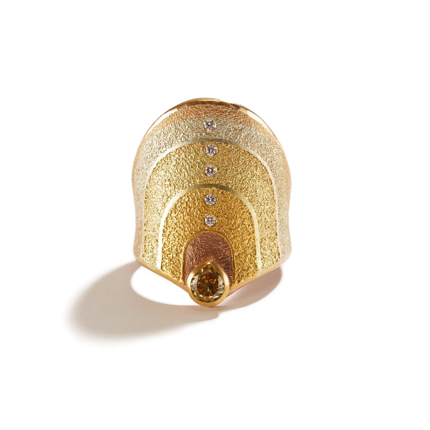 Rainbow Gold Ring with Diamonds