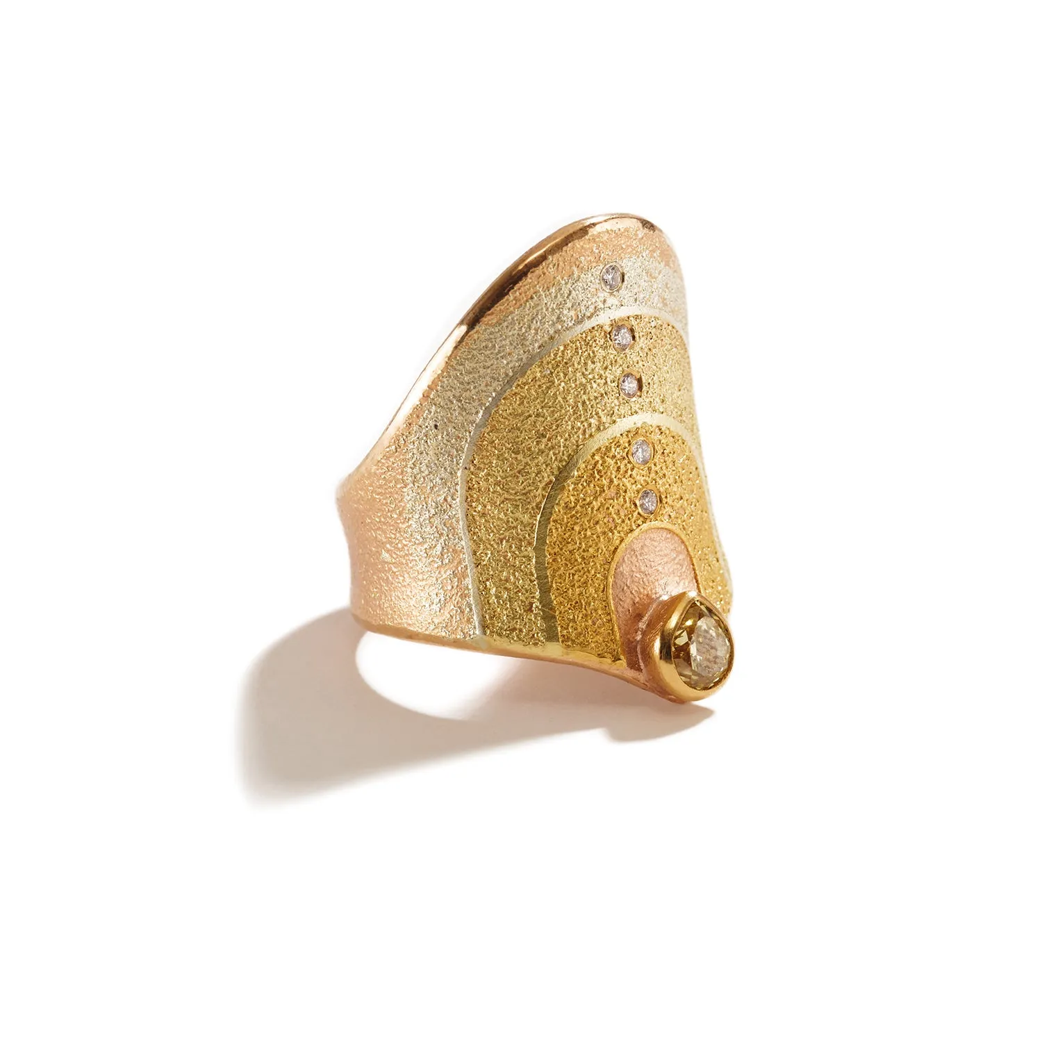 Rainbow Gold Ring with Diamonds