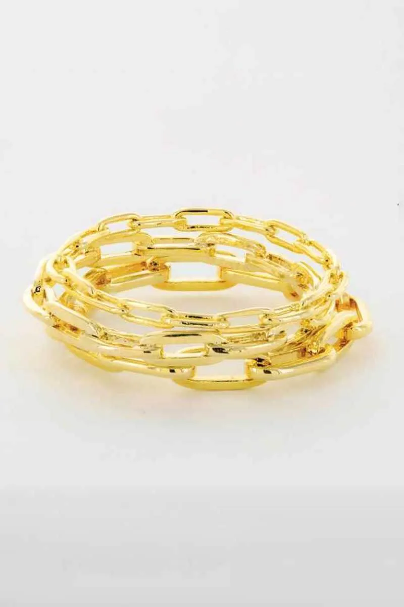 ----------Rectangle Link Chain Bangle Bracelet Set---------