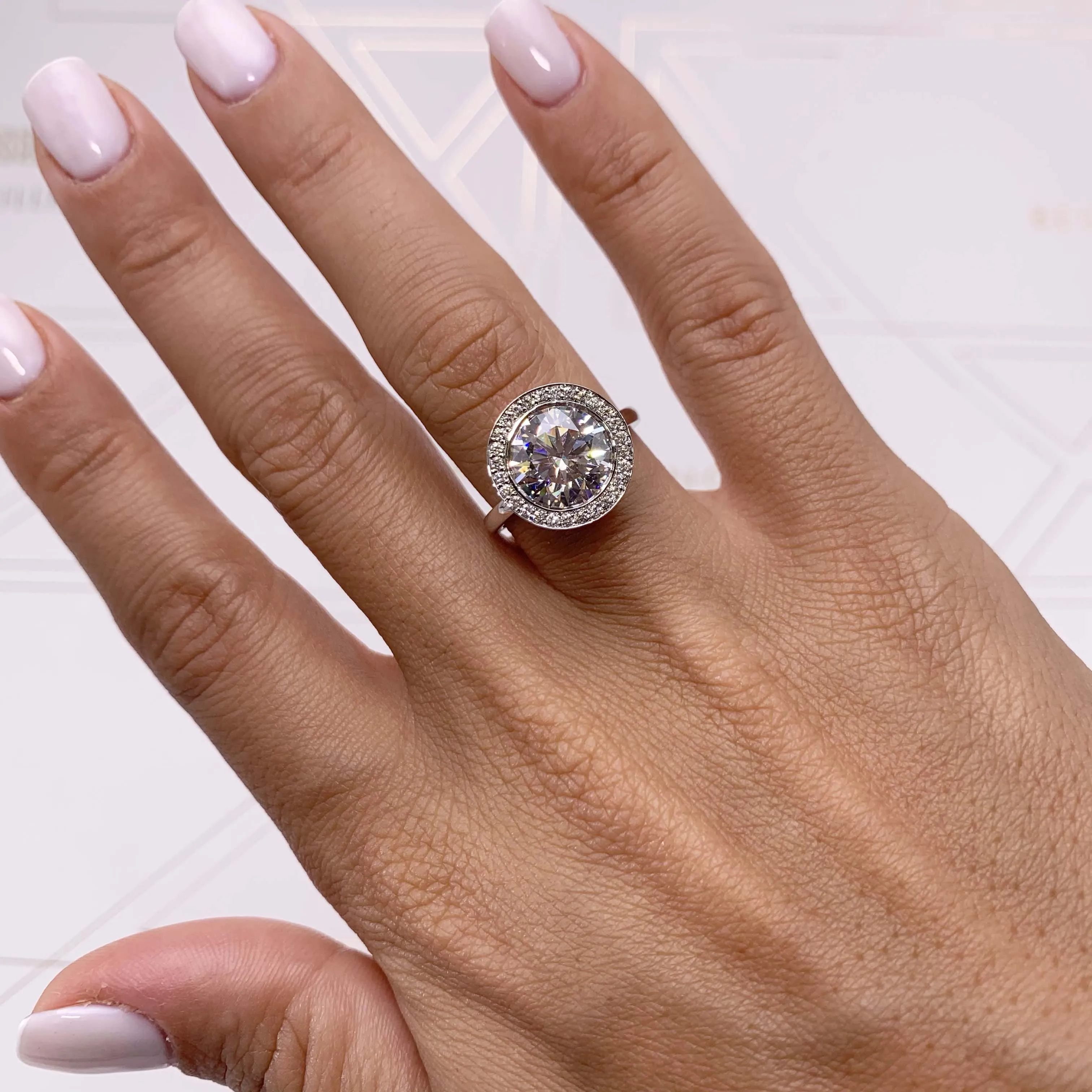 Rosalie Moissanite & Diamonds Ring -Platinum