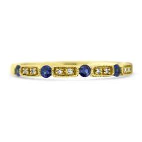 Sapphire & Diamond Stacker Band