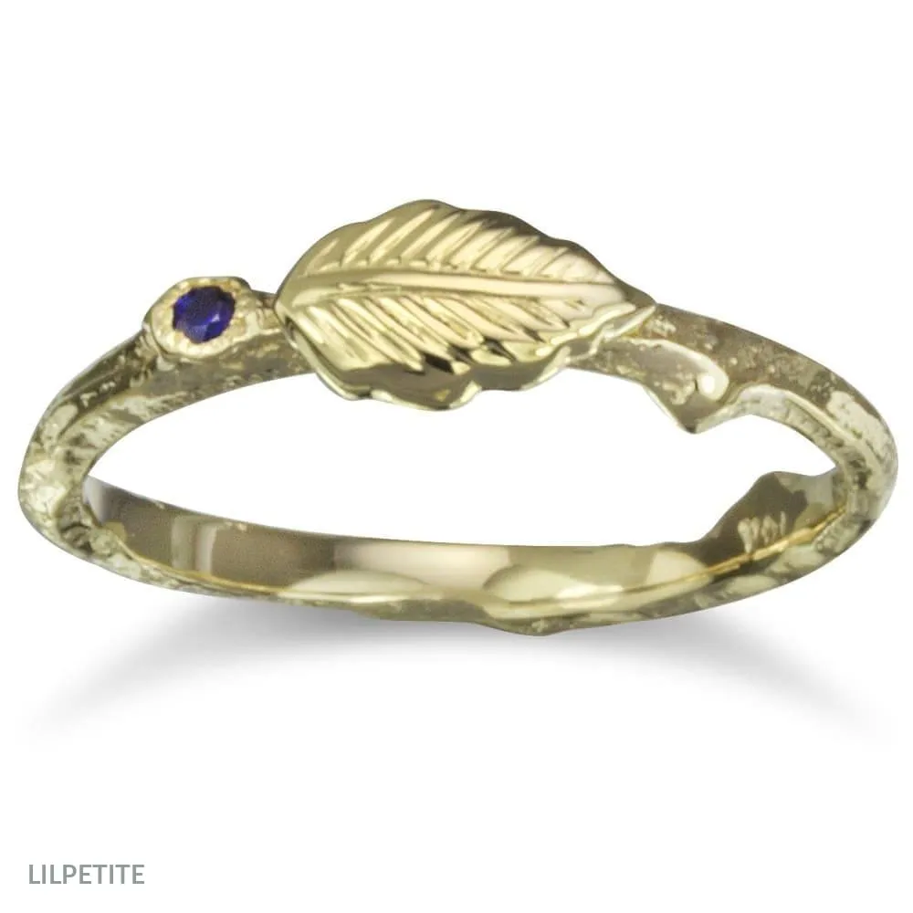 Sapphire Leaf Ring