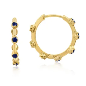 Sapphire Shell Hoops