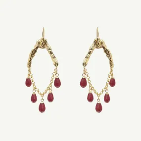 Selene Red Jade Earrings Small