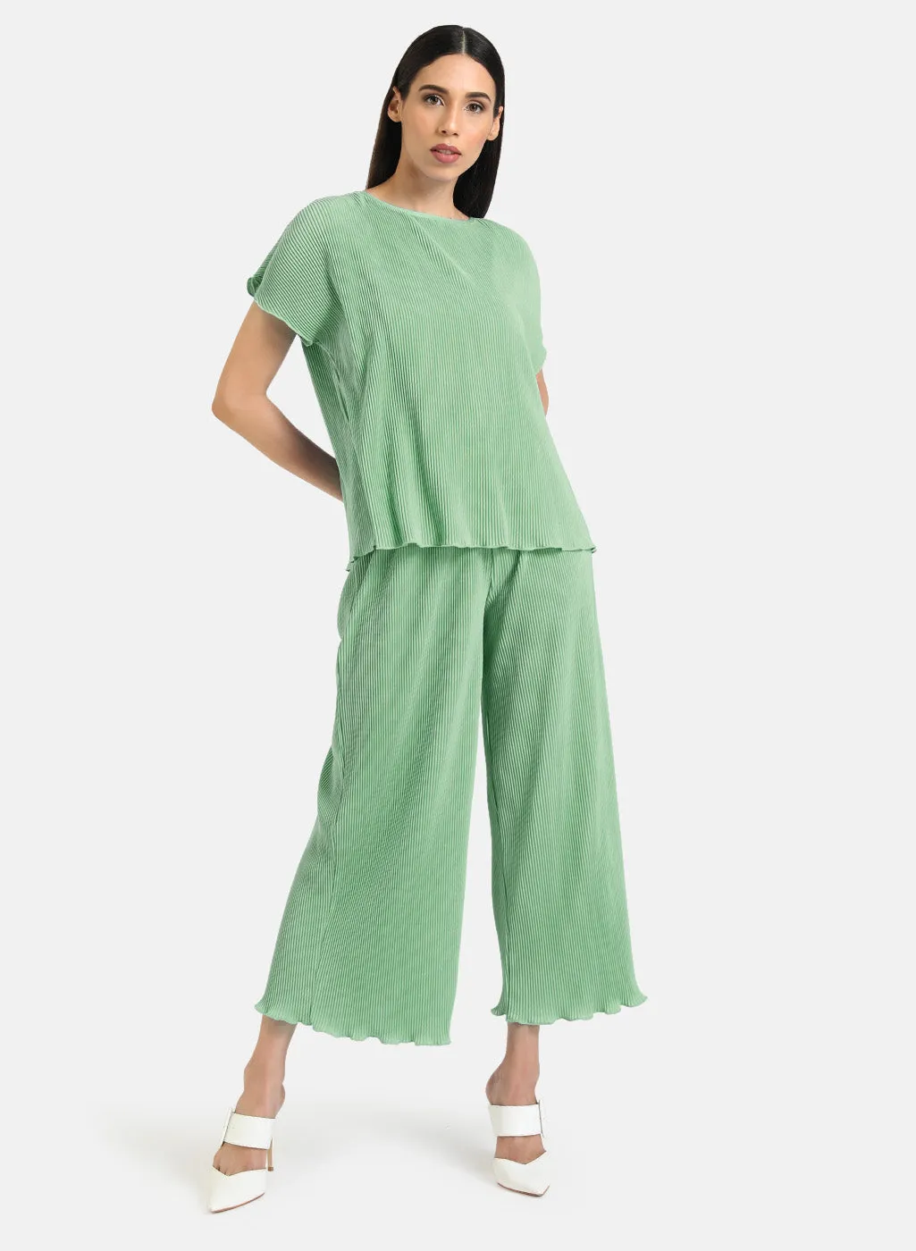 Set Of Pleated Top And Pants