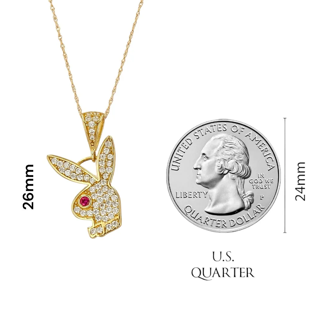 Set yellow gold Singapore chain Gold Rabbit with CZ pendant - 226587