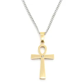 Stainless Steel  Alpha 2.5cm Plain Cross /Chain