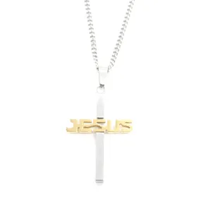 Stainless Steel  JESUS  Cross /Chain (3CM)