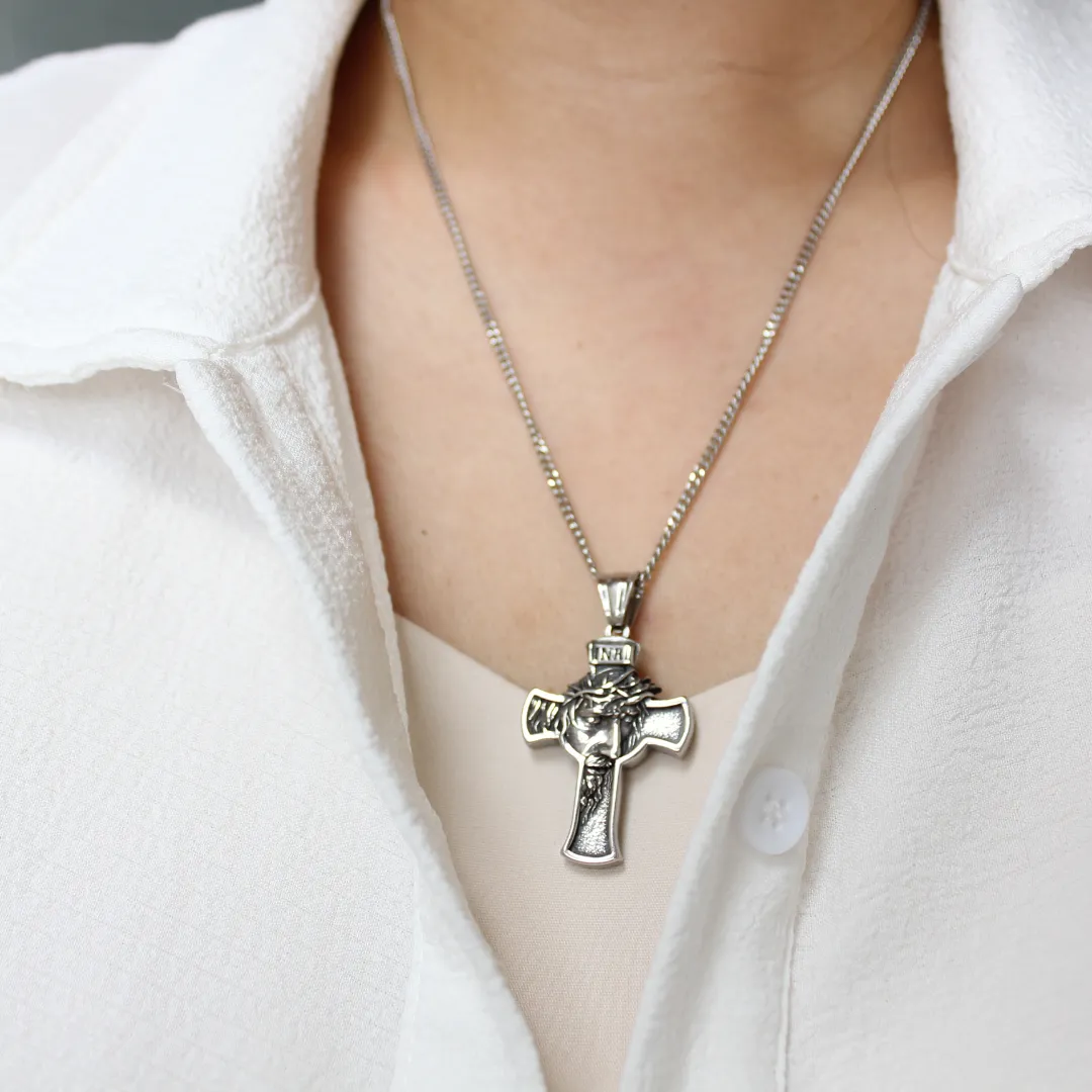 Stainless Steel Jesus Cross/Chain