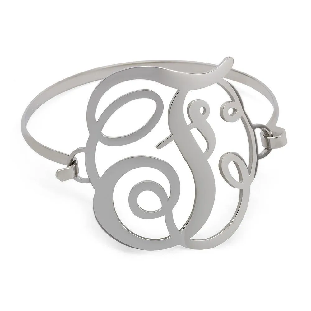 Stainless Steel Wire Bracelet Initital - F