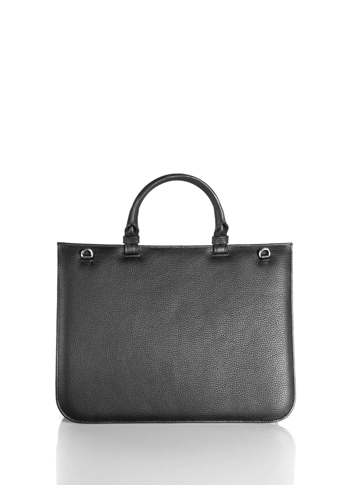 Sydney Convertible Satchel - Black Lizard & Leather, Onyx Grommet