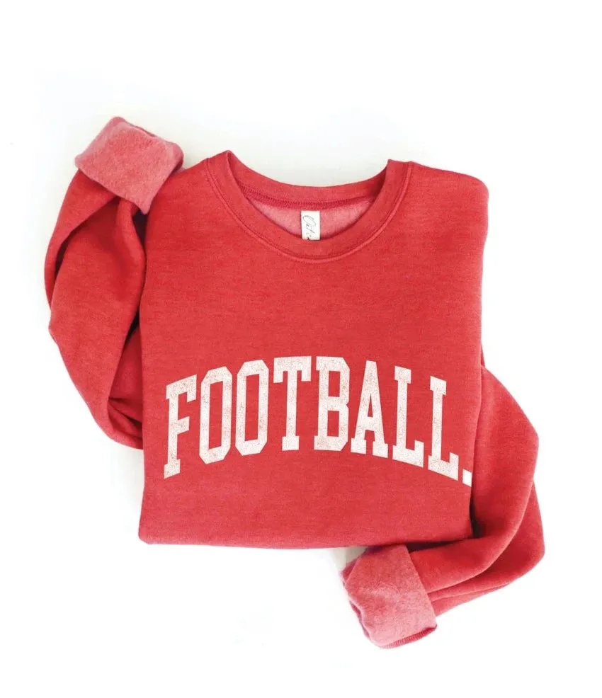 THE OC FOOTBALL CREWNECK SWEATSHIRT | CRANBERRY HEATHER