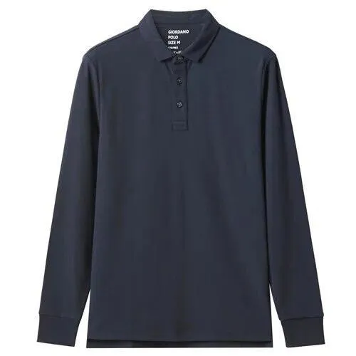 Thick Cotton Men Polo Shirt Long Sleeve