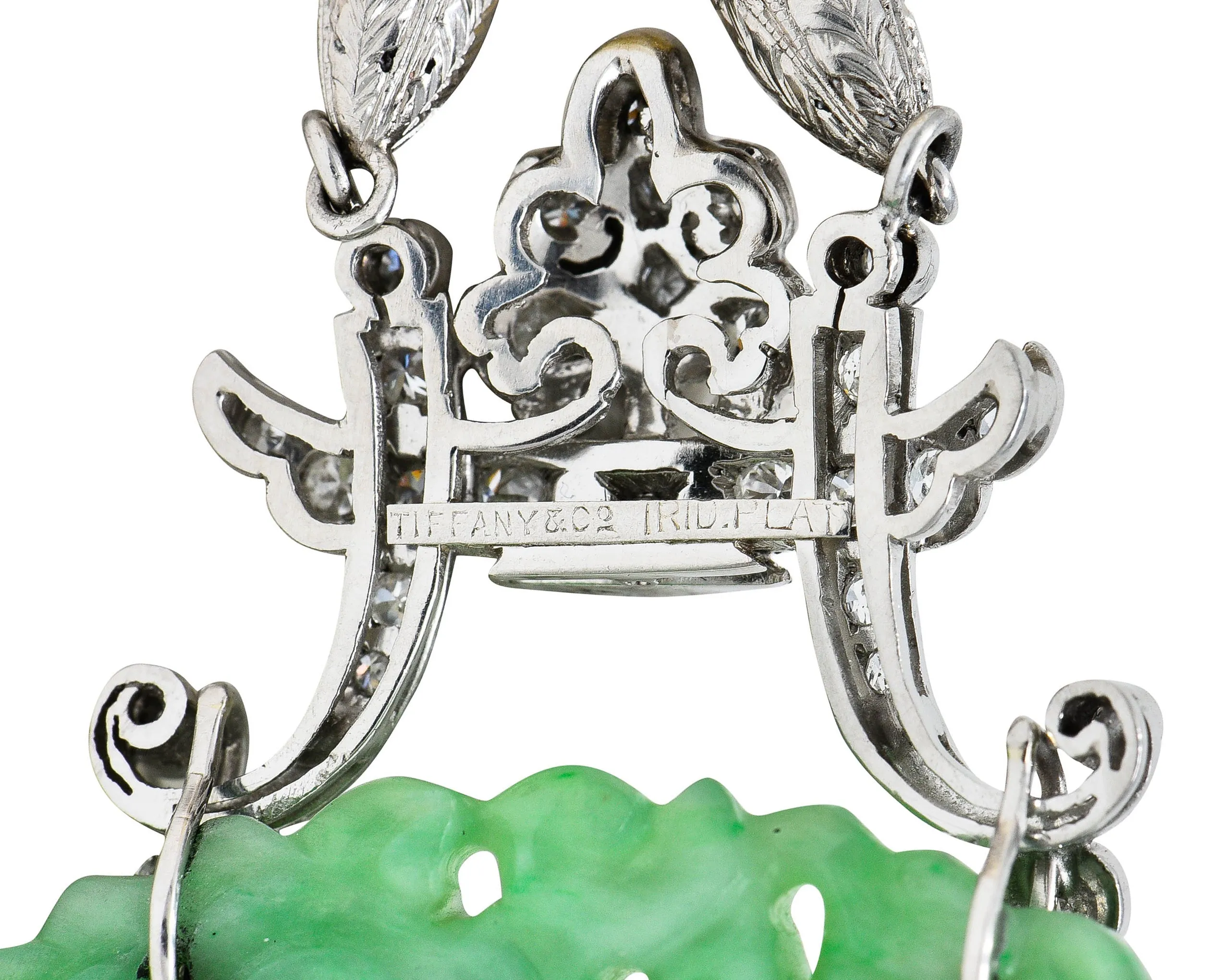 Tiffany & Co. Art Deco Carved Jade Dragon Seed Pearl Diamond Platinum Sautoir Antique Pendant Necklace