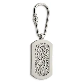 Titanium Polished Pebble Textured Key Chain