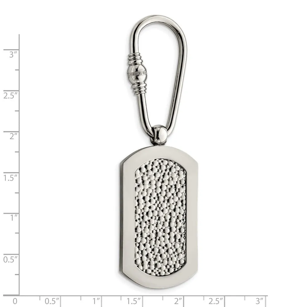 Titanium Polished Pebble Textured Key Chain