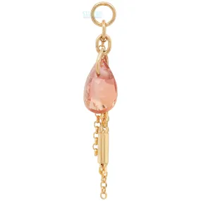 Tourmaline Chain Charm in Gold with Peach Tourmaline