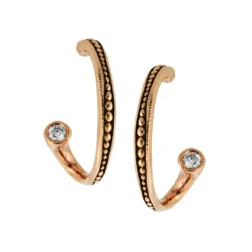 Twist Hoop Earrings with Diamonds